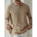 Textured Long-Sleeved Polo Shirt