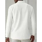 Textured Long-Sleeved Polo Shirt